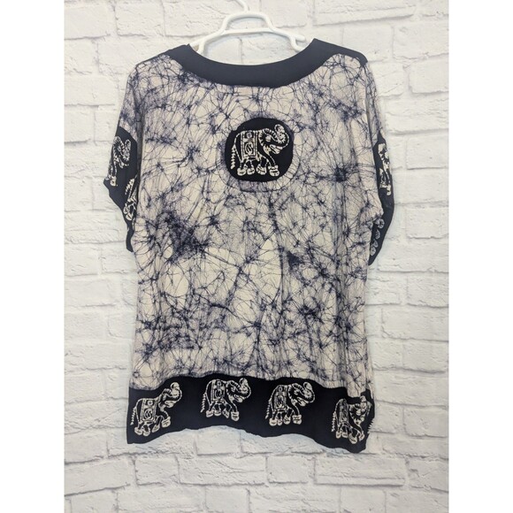 Just Cruising Tie Die Elephant Top Inky Blue Purple Free Size/One Size - Picture 2 of 6